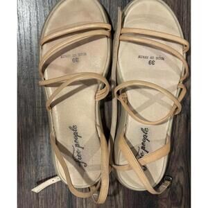 Free People Leather Vivienne Strappy Sandal Tan sz 39